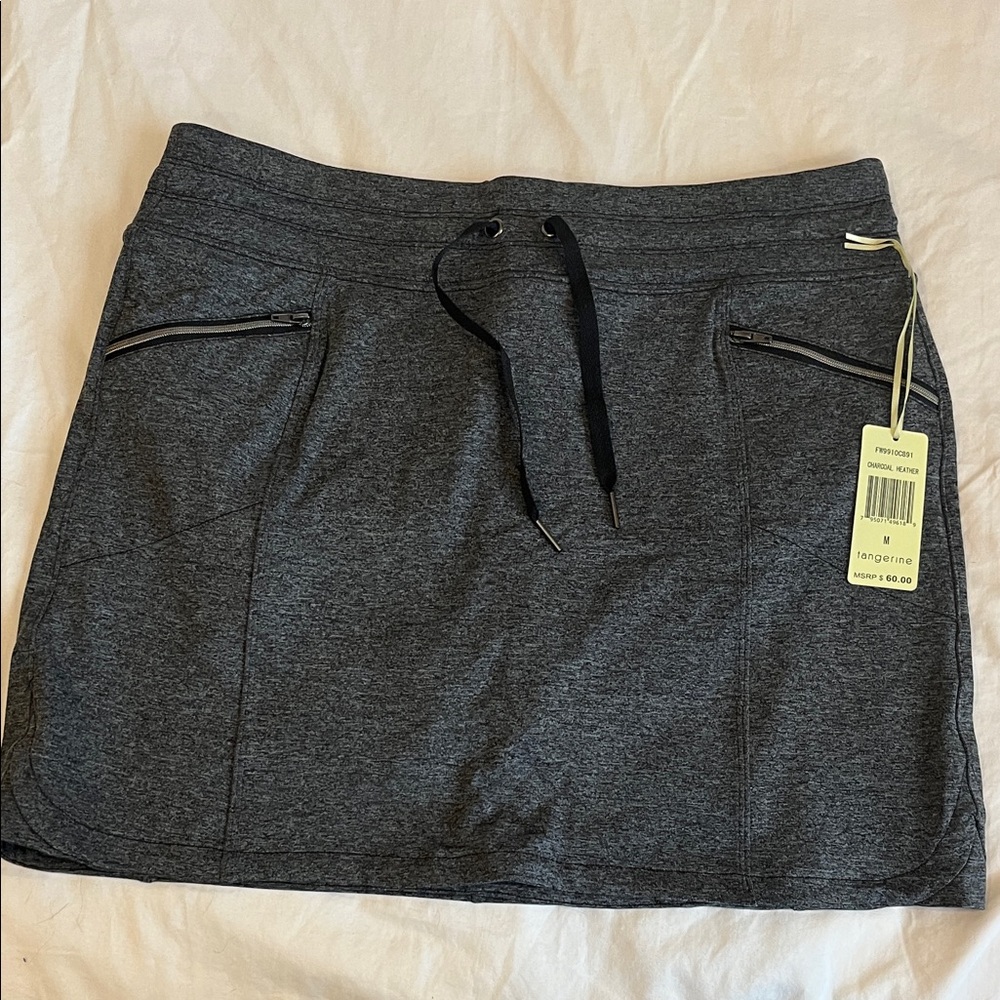 Tangerine Charcoal Skort with Zipper Accents